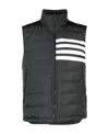 Thom Browne Zippered Field Vest Tricolor Detail In Black