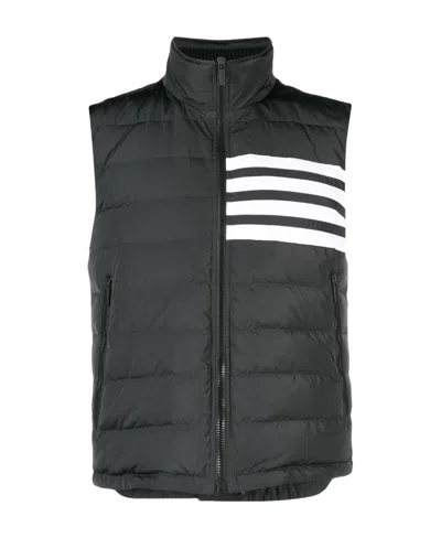 Thom Browne Stripe-detail Padded Gilet In Black