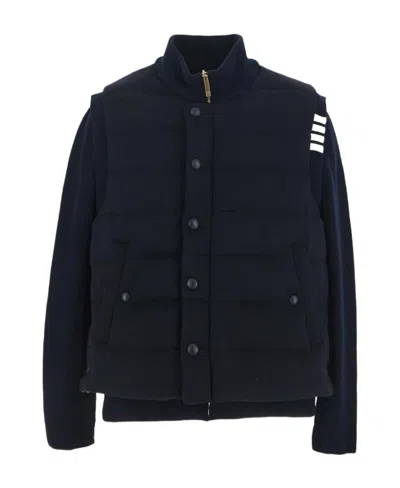 Thom Browne Stripe-detail Padded Jacket In Black