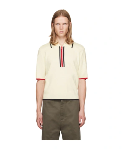 Thom Browne Off-white Virgin Wool Polo In 100 White