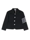 Thom Browne Stripe-detail Single-breasted Blazer In Blue