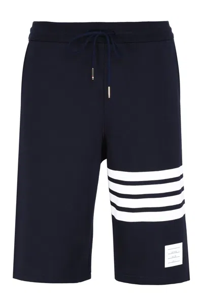 Thom Browne Stripe Detail Sweatshorts In Blue