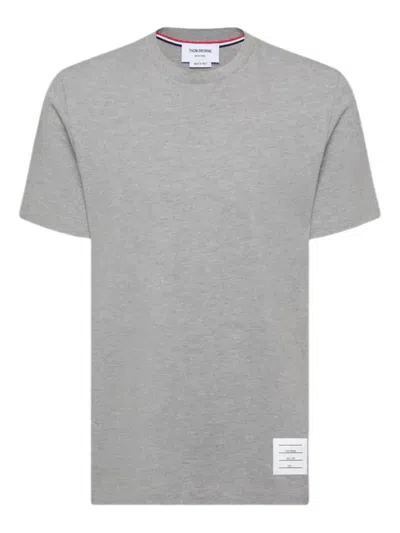 Thom Browne Stripe-detail T-shirt In Gray