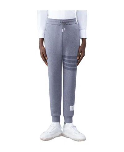 Thom Browne Stripe-detail Wool Track Pants In Gray