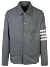 THOM BROWNE THOM BROWNE STRIPE DETAILED BUTTONED JACKET