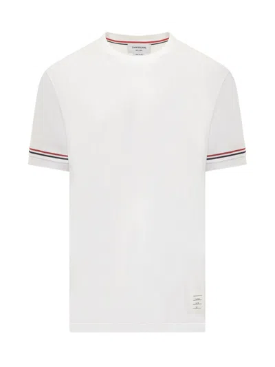 Thom Browne Stripe Detailed Crewneck T-shirt In White