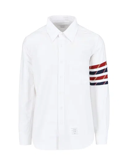 Thom Browne Stripe Detailed Long In White