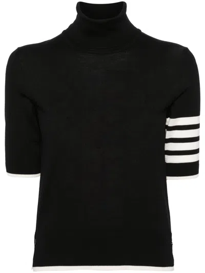 THOM BROWNE STRIPE-DETAILING SHORT-SLEEVE JUMPER