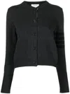 Thom Browne Stripe-detailing Wool Cardigan In Dark Grey