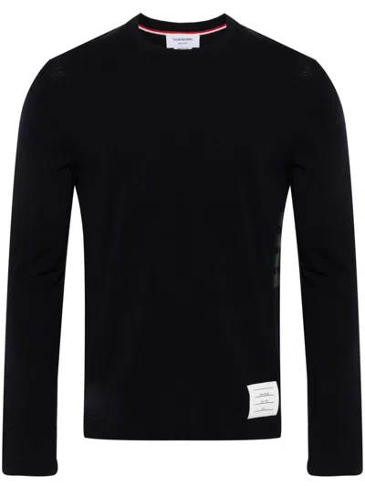 Thom Browne Stripe-detailing Wool T-shirt In Black