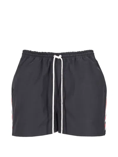 Thom Browne Stripe Drawstring Shorts In Blue