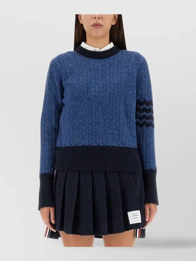 Thom Browne 4bar Stripe Jersey In Blue