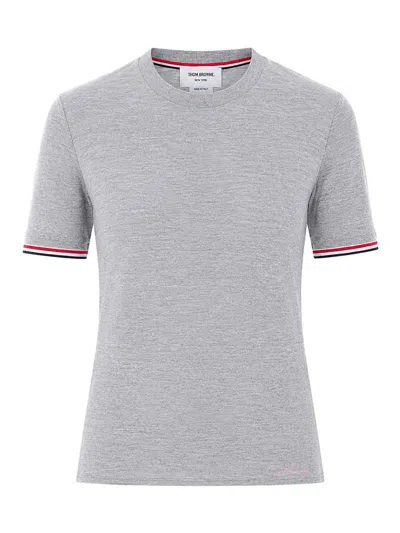 THOM BROWNE THOM BROWNE STRIPE LOGO T-SHIRT