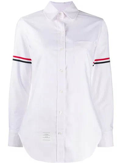 Thom Browne Stripe Oxford Armband Classic Round Collar Shirt