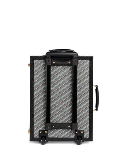 Thom Browne Stripe-pattern Luggage In Gray
