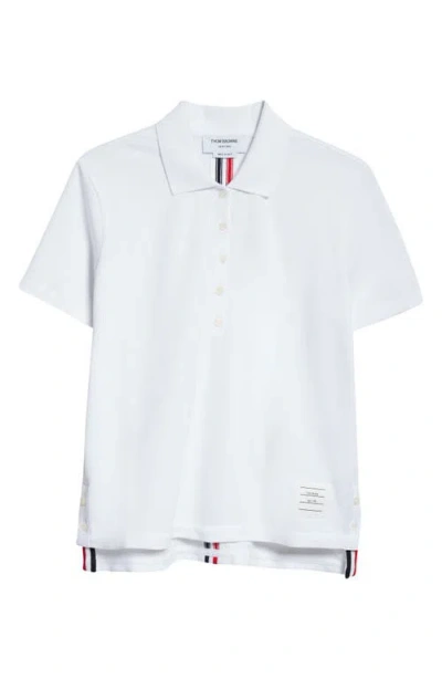 THOM BROWNE THOM BROWNE STRIPE PIQUÉ POLO