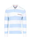 Thom Browne Stripe Polo Shirt In Light Blue