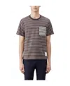 Thom Browne Stripe-print Cotton T-shirt In Multicolor