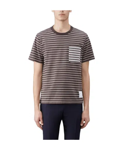 Thom Browne Stripe-print Cotton T-shirt In Multicolor