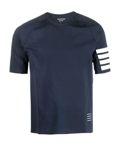 Thom Browne Stripe-print Detail T-shirt In Black