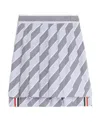 Thom Browne Stripe-print Pleated Skirt In White