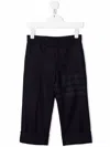 Thom Browne Stripe-print Straight Trousers In Blue