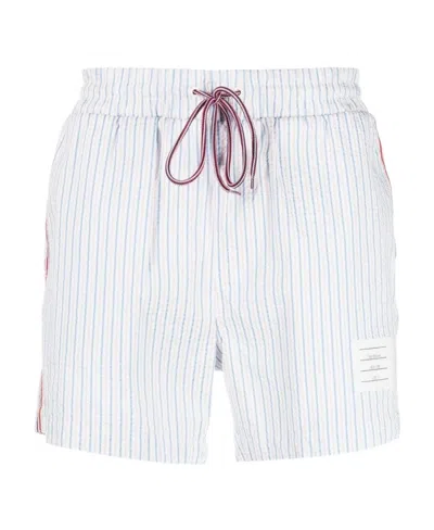 Thom Browne Stripe-print Swim Shorts In Multicolor