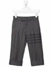 Thom Browne Stripe-print Wool Trousers In Grey