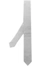 Thom Browne Stripe Seersucker-texture Cotton Tie In Grey