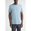 Thom Browne Men's Striped Cotton T-shirt In Blue