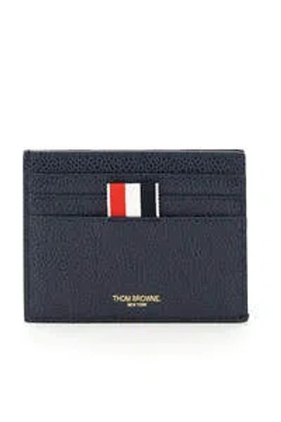 Thom Browne Stripe-tab Leather Wallet In Black