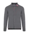 Thom Browne Stripe-trim Detail Knit Cardigan In Gray