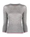 Thom Browne Stripe-trim Knit Jumper In Gray