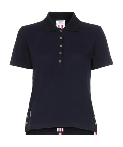 Thom Browne Cotton Pique Polo Shirt Dress In Black