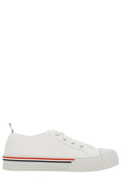 Thom Browne Stripe Trimmed Low In White