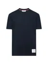 Thom Browne Navy Blue Logo Patch T-shirt In Blue