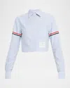 Thom Browne Oxford Striped Poplin Cropped Shirt