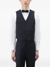 Thom Browne Striped-back Five-button Waistcoat In Black