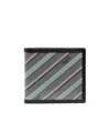 Thom Browne Striped Bi-fold Wallet In Gray