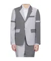 Thom Browne Gray University Stripe Linen Cotton Sport Blazer