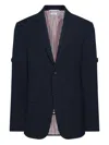 Thom Browne Striped Blazer In Blue