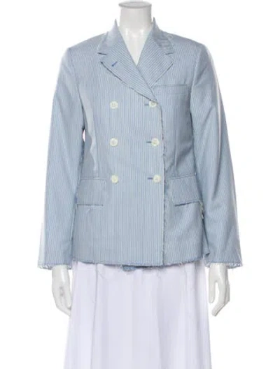 Pre-owned Thom Browne Striped Blazer In Blue