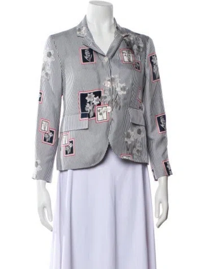Pre-owned Thom Browne Striped Blazer In Multi