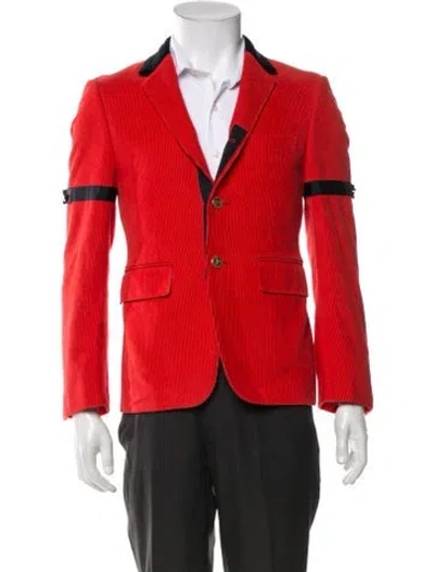 Pre-owned Thom Browne Striped Blazer In Neutrals/red