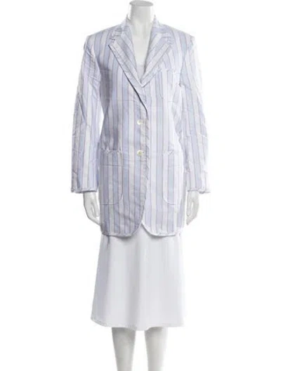 Pre-owned Thom Browne Striped Blazer W/ Tags In Blue