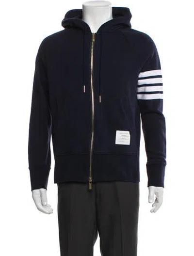 Pre-owned Thom Browne Striped Bomber Jacket In Blue