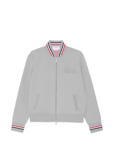 Thom Browne Striped Bomber Jacket In Gray