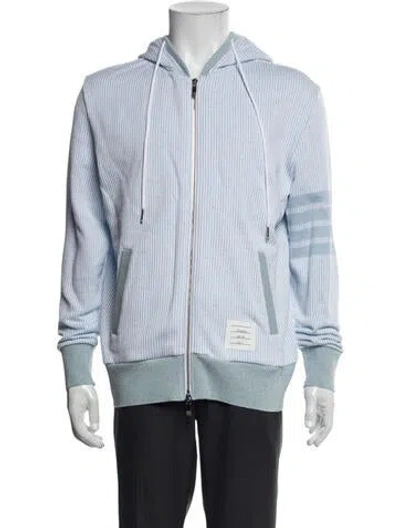 Pre-owned Thom Browne Striped Bomber Jacket W/ Tags In Blue