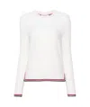 Thom Browne Striped-border Cashmere Jumper In White