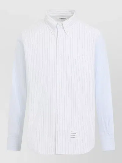 Thom Browne Striped Button Down Shirt Long Sleeves In White